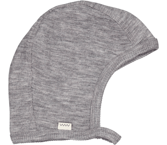 MarMar CPH Hoody Wool Rib Baby Hat - Grey Melange || Archive