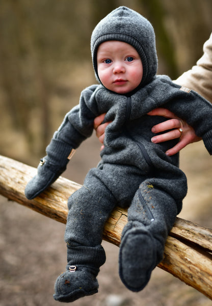 Wool Baby Suit - Anthracite Melange