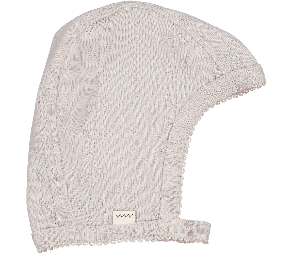 MarMar CPH Hoody Wool Pointelle Baby Hat - Soft Dove || Archive