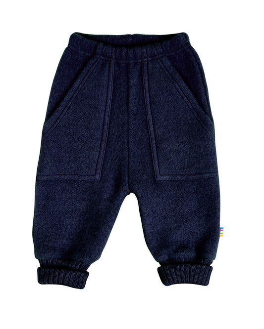 Soft Wool Baggy Pants - Dark Blue