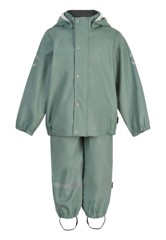 Rain Set with Suspenders - Chinois Green