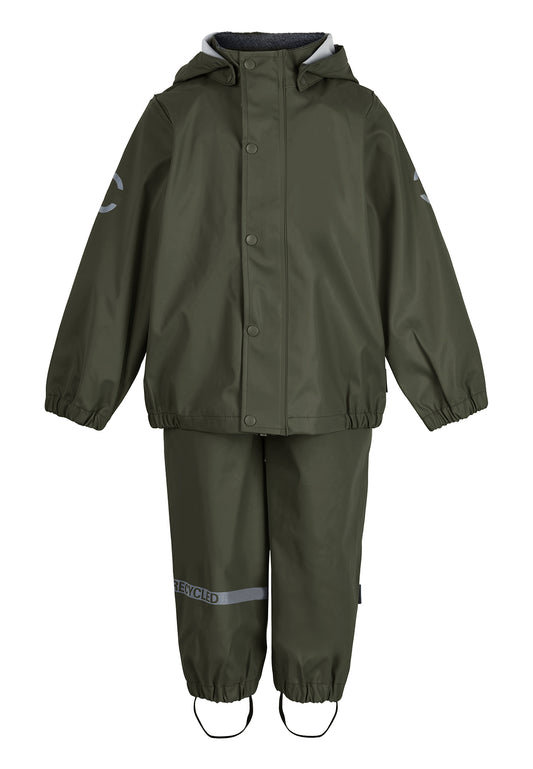 Rain Set with Suspenders - Forest Green