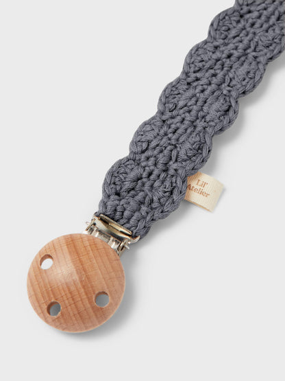 Limo Crochet Pacifier Clip - Quiet Shade