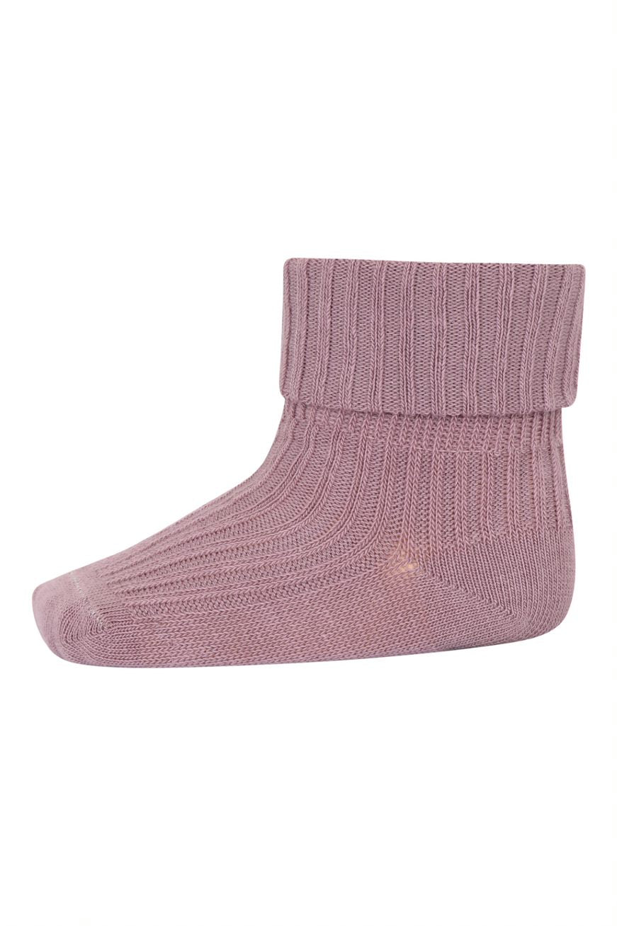 Cotton Rib Baby Socks - Elderberry