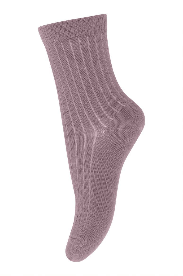 Wool Rib Socks - Dark Purple Dove