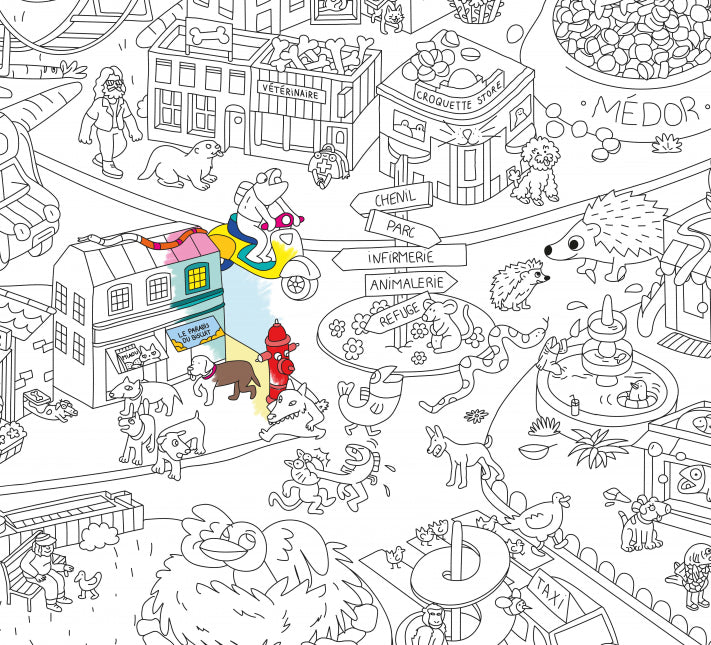 Giant Coloring Poster - Animal City